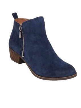Lucky Brand Basel Blue Suede Ankle Booties